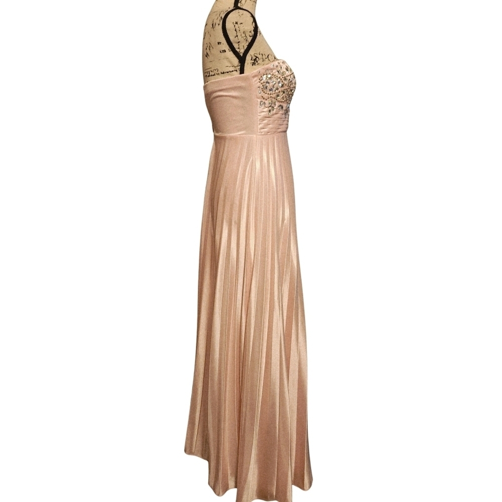 My Michelle Strapless Shimmery Beaded Gown - Picture 8 of 15